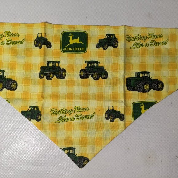 NEW- Homemade John Deere Tractors Dog Bandana (12" x 8") Size L-XL - Picture 2 of 7